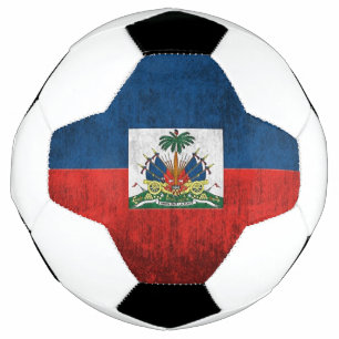 Ballon De Foot Drapeau Grunge D'Haïti