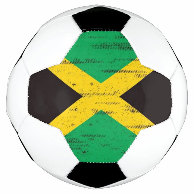 Ballon De Foot Drapeau jamaïcain Grunge (Devant)