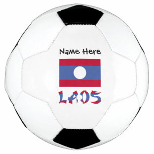 Ballon De Foot Drapeau Laotien Laos Bleu Personnalisation