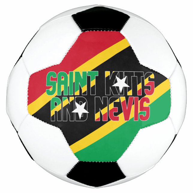 Ballon De Foot Drapeau Saint-Kitts-et-Nevis Patriotique  (Devant)
