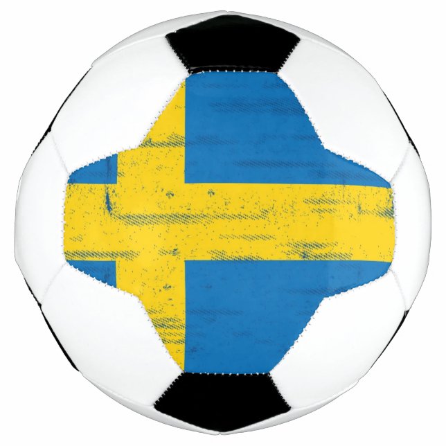 Ballon De Foot Drapeau suédois Grunge (Devant)