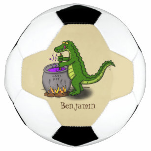 Ballon De Foot Drôle alligator vert cuisine dessin animé