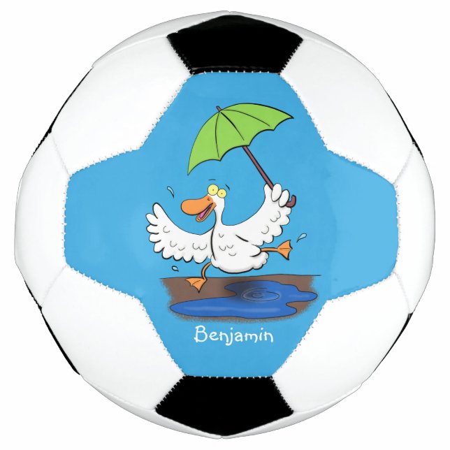 Ballon De Foot Drôle canard avec parapluie dessin animé (Devant)