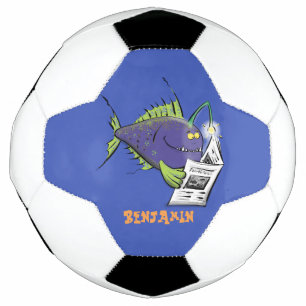 Ballon De Foot Drôle caricature de poisson de pêcheur