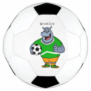 Ballon De Foot Drôle de joueur de football hippo dessin humoristi