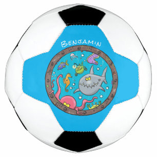 Ballon De Foot Drôle des créatures marines sous l'eau dessin anim