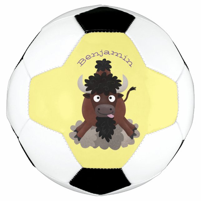 Ballon De Foot Drôle dessin animé de bison de buffle (Devant)