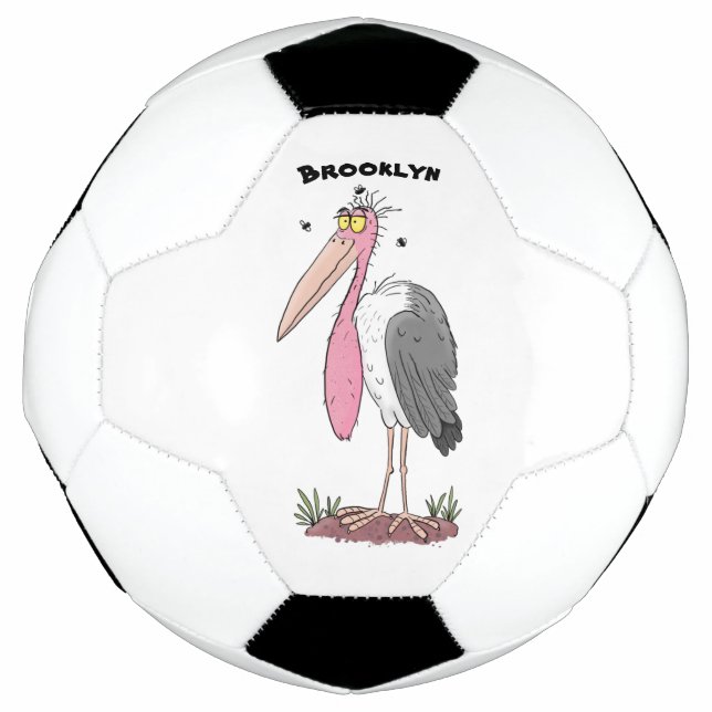 Ballon De Foot Drôle dessin animé de cigogne en marabou (Devant)