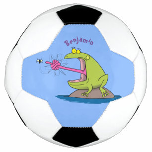Ballon De Foot Drôle dessin animé de grenouille et mouche