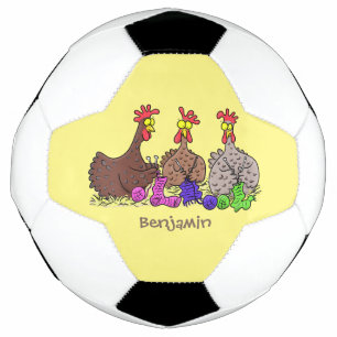 Ballon De Foot Drôle dessin animé de poulets de tricot
