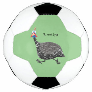 Ballon De Foot Drôle dessin animé d'oiseau de Guineafowl