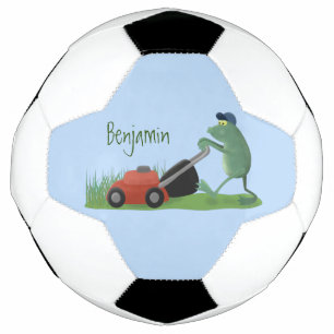 Ballon De Foot Drôle grenouille verte tondre la pelouse dessin