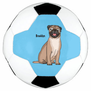 Ballon De Foot Drôle joyeux dessin animé de chien de carlin