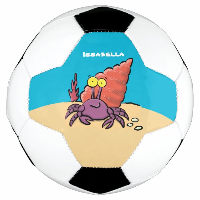 Ballon De Foot Drôle mignon caricature pourpre crabe ermite (Devant)