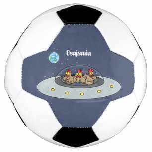 Ballon De Foot Drôle poule dans l'espace dessin animé