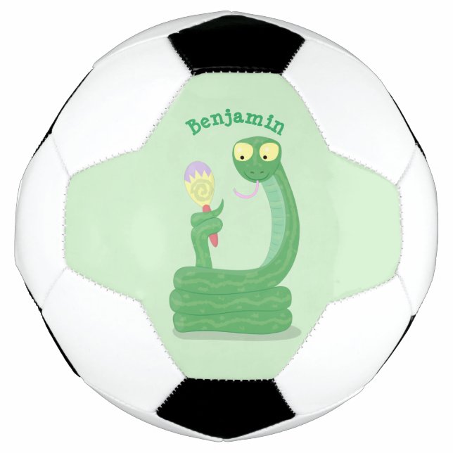 Ballon De Foot Drôle serpent vert avec caricature maraca (Devant)