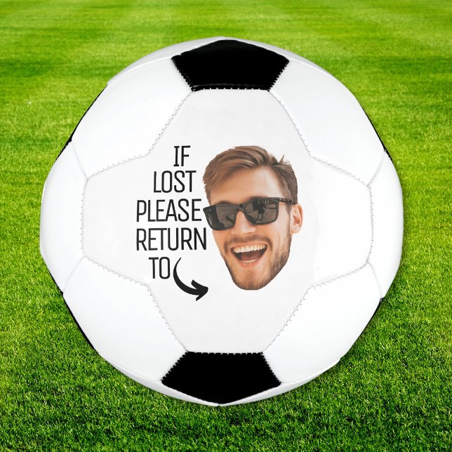 Ballon De Foot Drôle Si Perdu Retour Aux Hommes Face Photo (Funny If Lost Return To Men Face Photo Soccer Ball
)