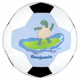 Ballon De Foot Drôle tortue vague de surf dessin animé