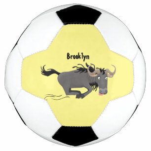 Ballon De Foot Drôle wildebeest tourner dessin animé illustration