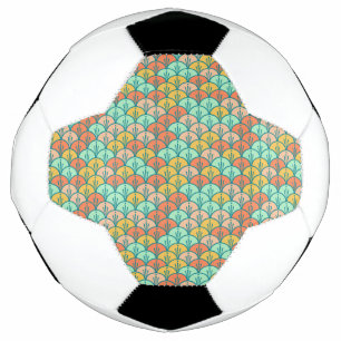 Ballon De Foot Echelle de poisson géométrique moderne et colorée