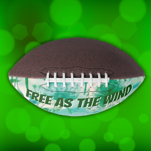 Ballon De Foot Élégant Dandelion Monogramme vert et blanc