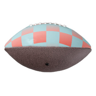 Ballon De Foot Elégant dégradé à damiers poudre corail bleu rose