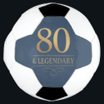 Ballon De Foot Elégant Gold 80th & Legendary Birthday<br><div class="desc">Elégant Gold 80th & Legendary Birthday Soccer Ball. Célébrez une étape vraiment légendaire avec cette élégante boule de football à 80 ans. Ce design est parfait pour honorer un être cher lors de sa journée spéciale. La disposition intemporelle et la finition faux métallique lui confèrent un look haut de gamme...</div>