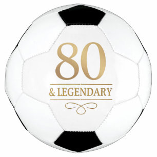 Ballon De Foot Elégant Gold 80th & Legendary Birthday
