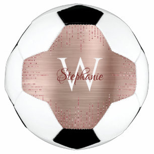 Ballon De Foot Élégant Monogramme Or Rose
