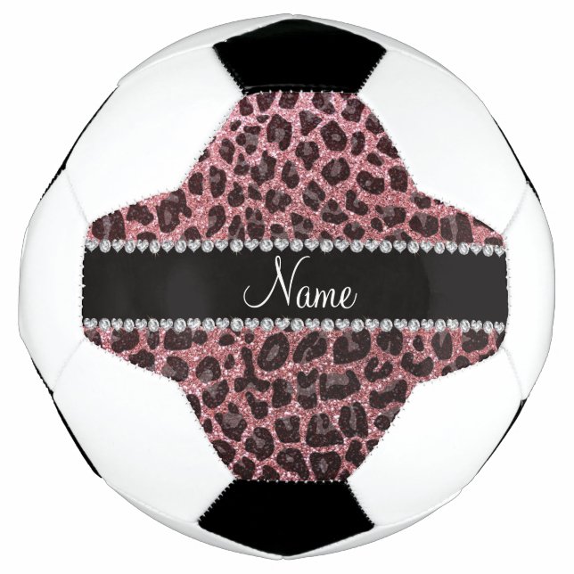 Ballon De Foot Empreinte de léopard d'parties scintillant rose cl (Devant)