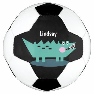 Ballon De Foot Enfants Crocodile animal Imprimer Nom du monogramm