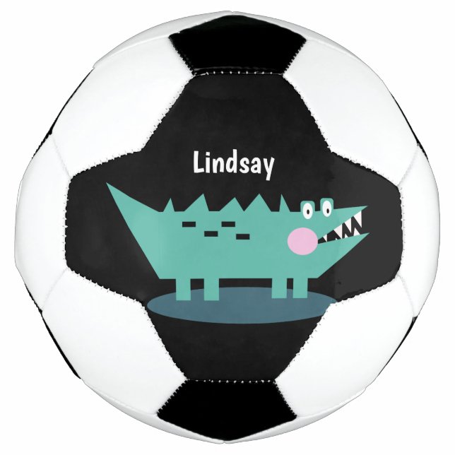 Ballon De Foot Enfants Crocodile animal Imprimer Nom du monogramm (Devant)