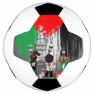 Ballon De Foot Enfants de Gaza peignant le drapeau de la Palestin