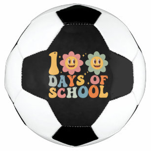 Ballon De Foot Enseignant Enfants Rétro Groovy 100 Jours D'école