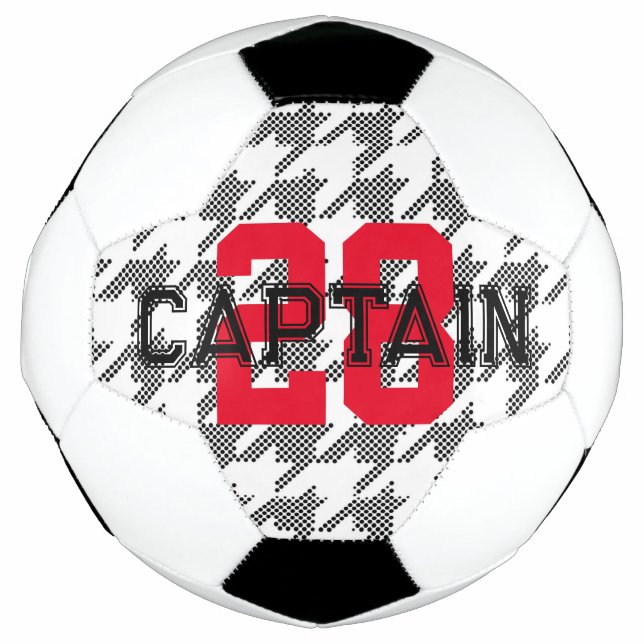 Ballon De Foot Équipe sportive de Houndstooth Capitaine NUMBER An (Devant)