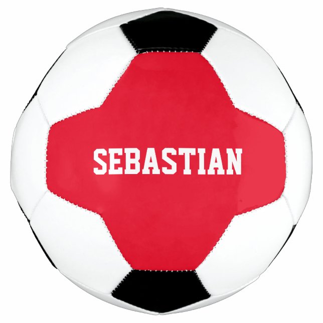 Ballon De Foot Équipe sportive personnalisée rouge blanc personna (Devant)