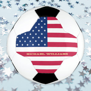 Ballon De Foot États-Unis Drapeau américain Nom monogramme Équipe