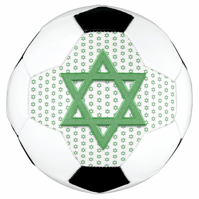 Ballon De Foot Étoile verte de David sans couture (Devant)