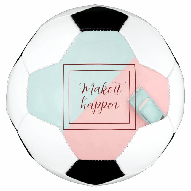Ballon De Foot Faire Bleu Rose Advenir (Devant)