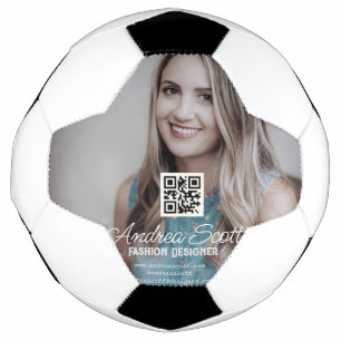Ballon De Foot Femme patronne d'entreprise ajouter photo nom q r