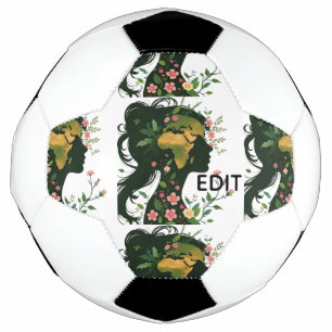 Ballon De Foot Femme Terre Mère Silhouette – Déesse Florale de la