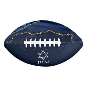 Ballon De Foot Fête de Bar Mitzvah étoile de David juive bleu mar