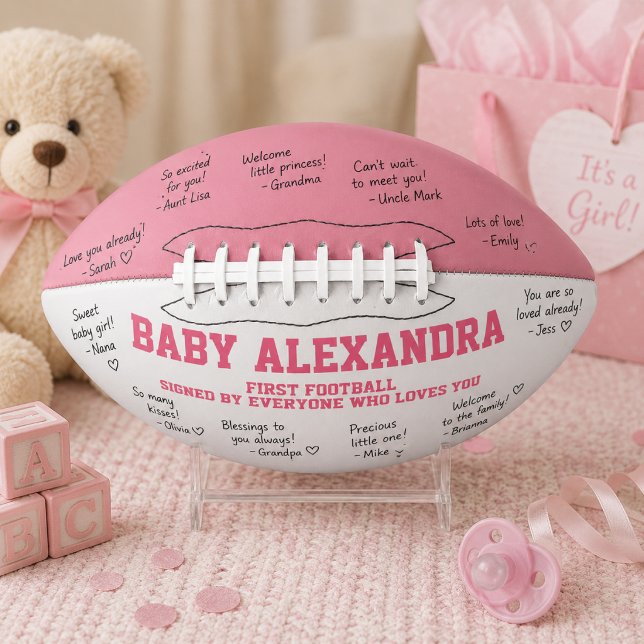 Ballon De Foot Fête de naissance de bébé fille rose (Créateur téléchargé)