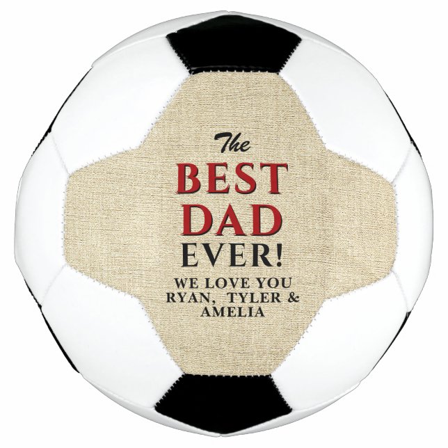 Ballon De Foot Fête des pères du meilleur papa rustique (Devant)