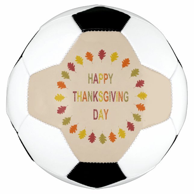 Ballon De Foot Feuilles de chêne de Thanksgiving (Devant)