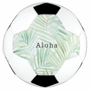 Ballon De Foot Feuilles Tropicales Vertes Aloha