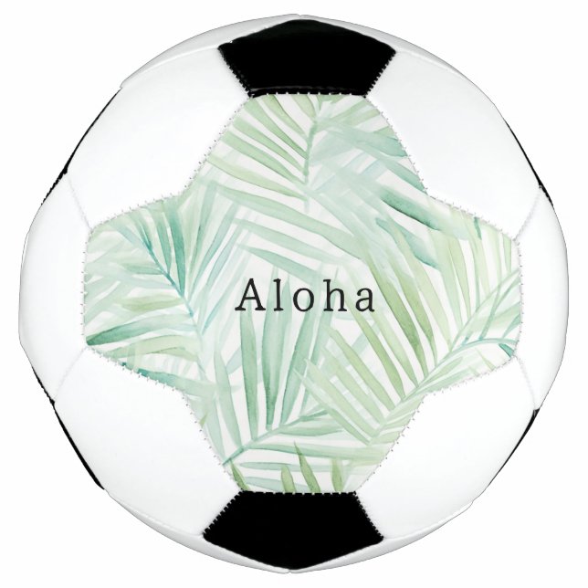 Ballon De Foot Feuilles Tropicales Vertes Aloha (Devant)