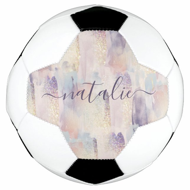 Ballon De Foot Fille parties scintillant rose violet scintillante (Devant)