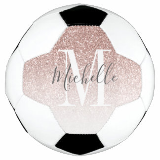 Ballon De Foot Fille Rose Gold Blush Parties scintillant rose Nom