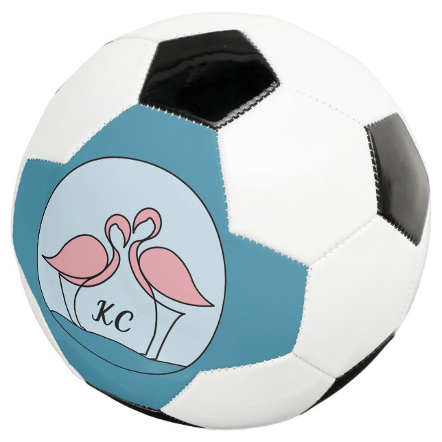 Ballon De Foot Flamants roses roses Monogrammes Art ou Photo (3/4)
